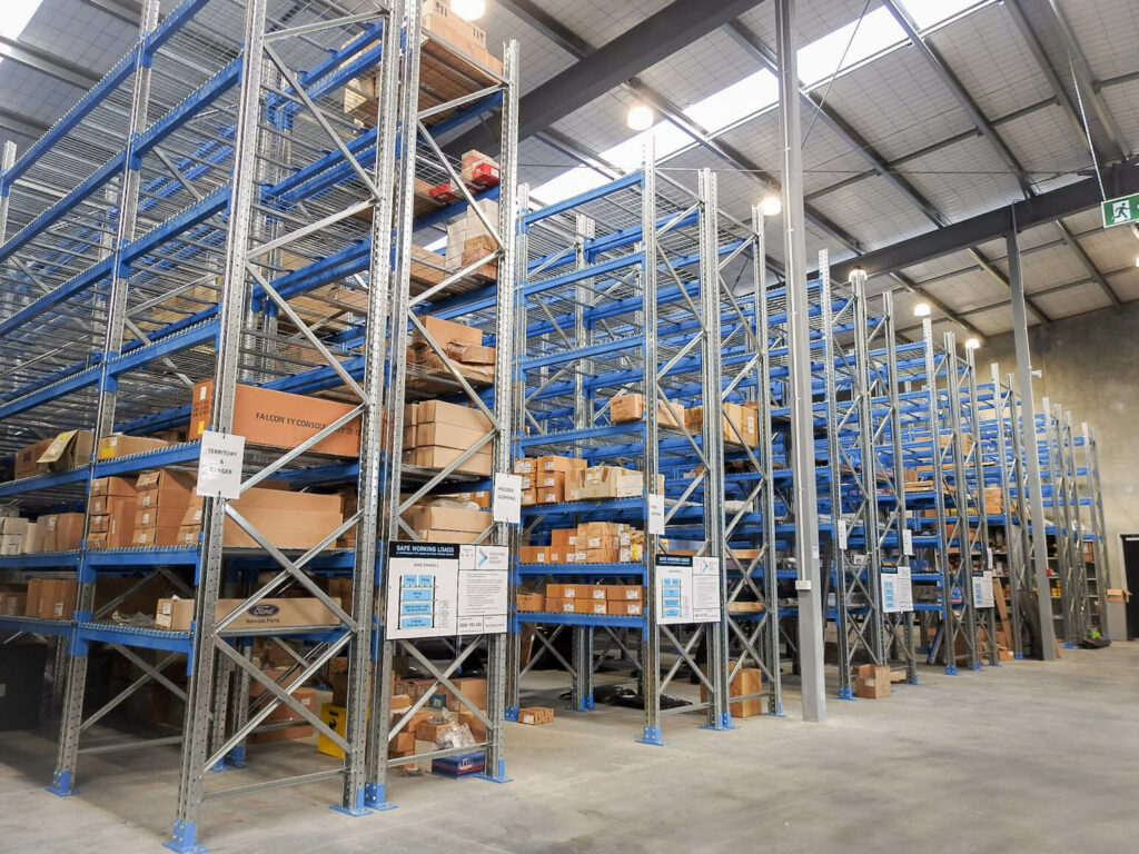 Pallet racking in warehouse